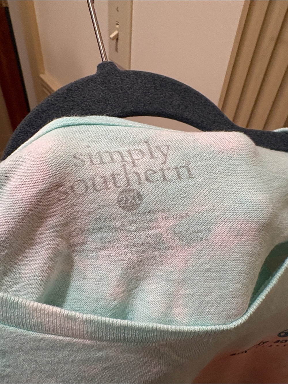 Simply Southern Pastel Tie-Dye Spiral Tee in Mint, Peach & Cream - Picture 3 of 5